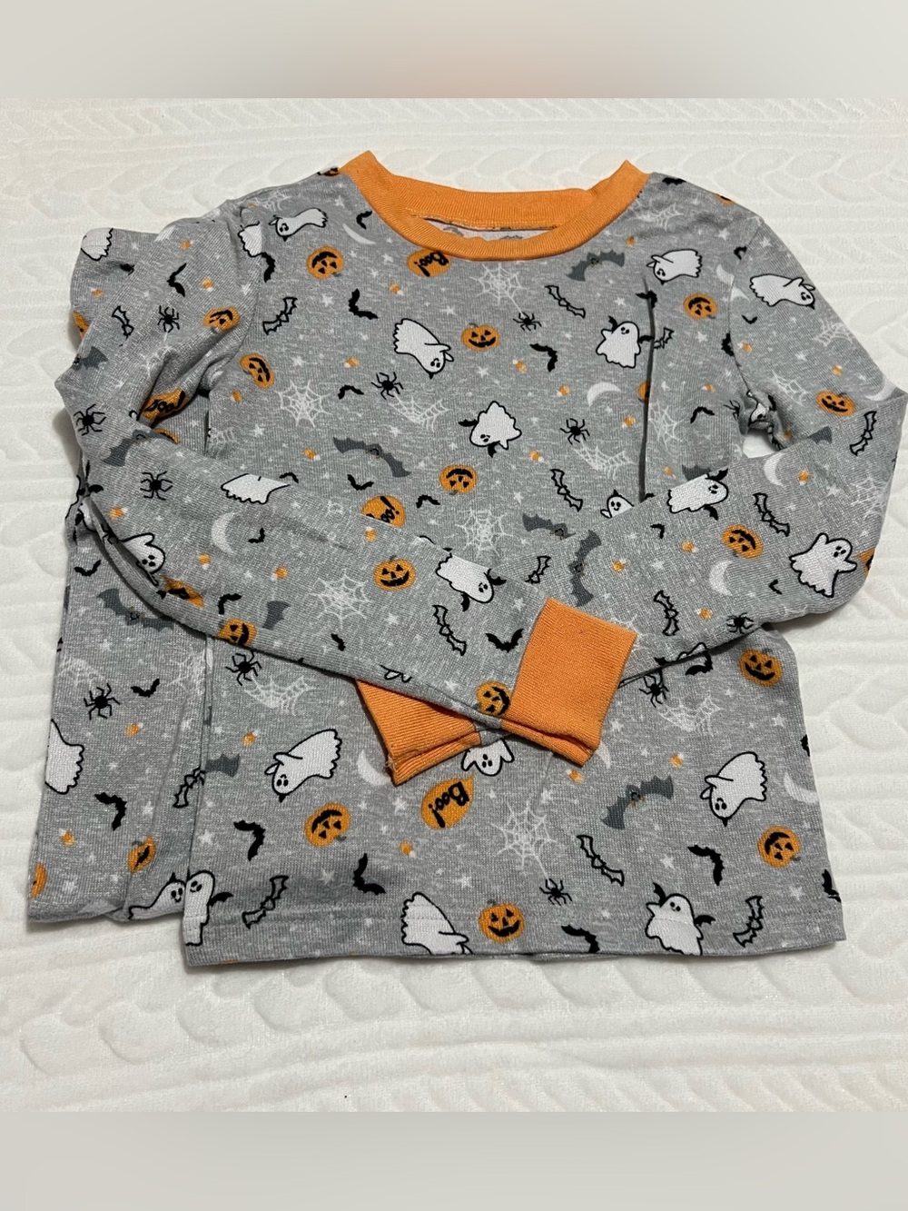 💗 Kids Trick Or Treat Sleep - Kids Halloween Ghosts & Pumpkins Long Sleeve Set